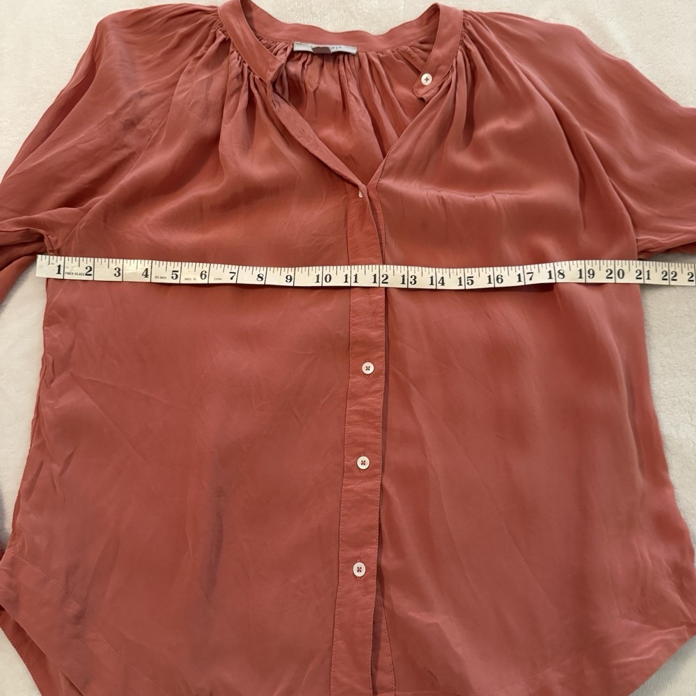 All Saints Womens Long‎ Sleeve Hezzy Blouse Top Size US 6 Coral Salmon Pink - Picture 11 of 12